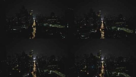 城市深夜交通万家灯火航拍高清在线视频素材下载