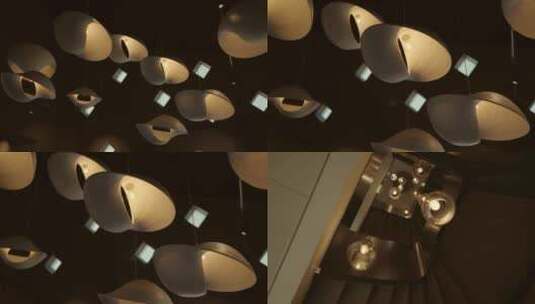 艺术中心创意灯饰空间设计高清在线视频素材下载