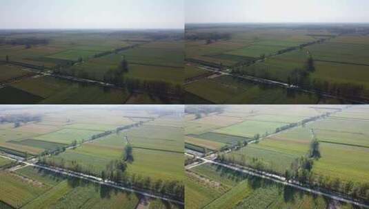 航拍乡村农田风景农业高清在线视频素材下载