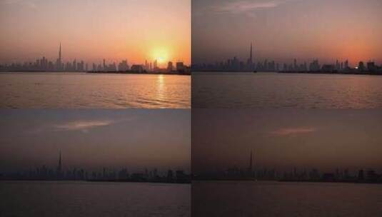 迪拜的日落延时高清在线视频素材下载