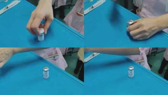 医院护士打开注射液药瓶高清在线视频素材下载