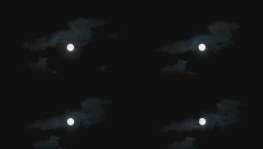 晚上满月与云高清在线视频素材下载