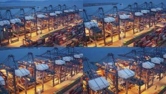 深圳盐田蛇口集装箱贸易港口高清在线视频素材下载