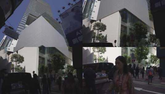 仰拍香港中环建筑高清在线视频素材下载