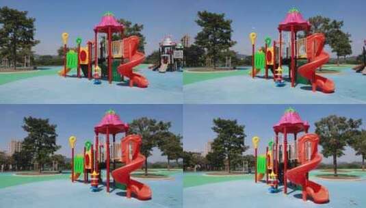 儿童室外游乐设施游乐场高清在线视频素材下载