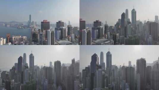 香港国际金融中心航拍高清在线视频素材下载