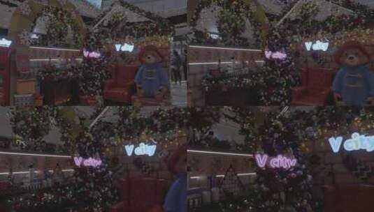 香港商场圣诞节日装饰高清在线视频素材下载