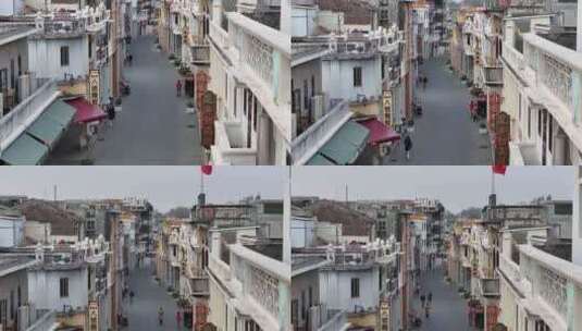 珠海斗门旧街航拍高清在线视频素材下载