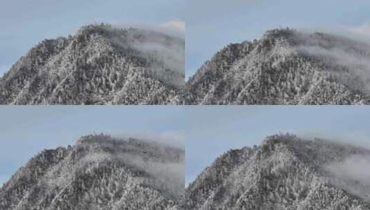 庐山诺那塔院白塔山峦雪景高清在线视频素材下载