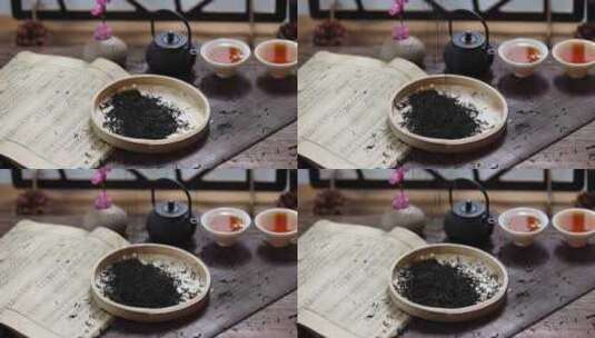 （慢镜头）高品质红茶茶叶降落高清在线视频素材下载