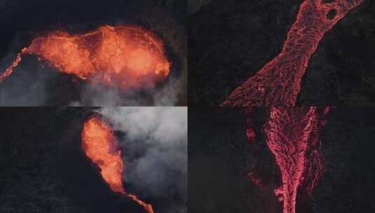 火山喷发航拍素材高清在线视频素材下载