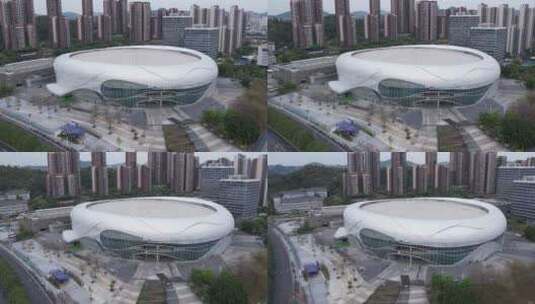 航拍广州国际体育演艺中心高清在线视频素材下载