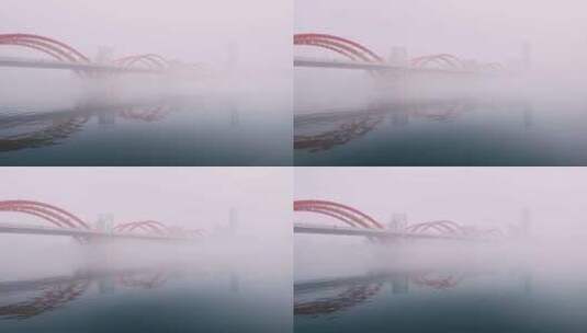 广西柳州柳江平流雾文惠桥延时高清在线视频素材下载