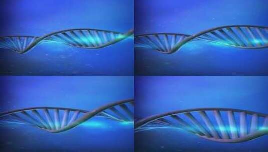 DNA链模型在特写镜头中旋转高清在线视频素材下载