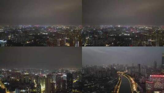 航拍成都夜景成都大景高清在线视频素材下载