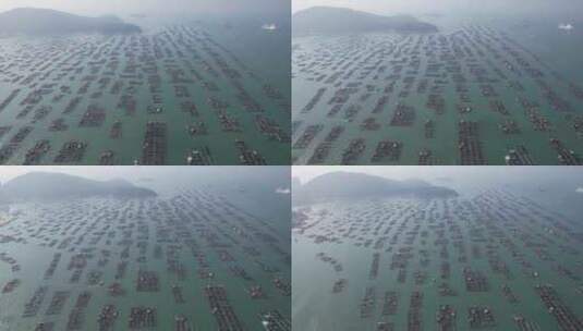 蓝色海洋大海海鲜养殖基地航拍高清在线视频素材下载