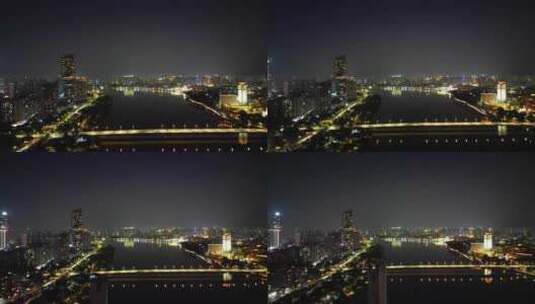 航拍惠州合生大桥夜景高清在线视频素材下载