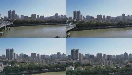 航拍广州城市建设城市天际线高清在线视频素材下载