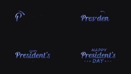 总统节快乐文字动画高清在线视频素材下载