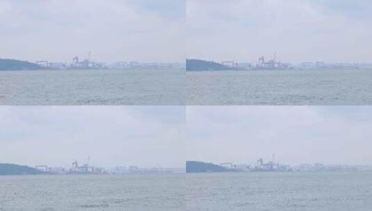 自然海浪码头全景固定高清在线视频素材下载