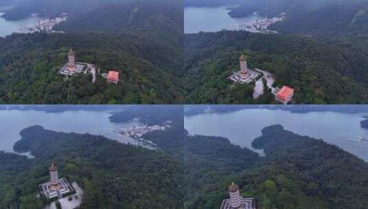 台湾 日月潭 空拍 自然风光高清在线视频素材下载