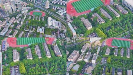 湖南财政经济学院航拍长沙市大学校园风景风高清在线视频素材下载