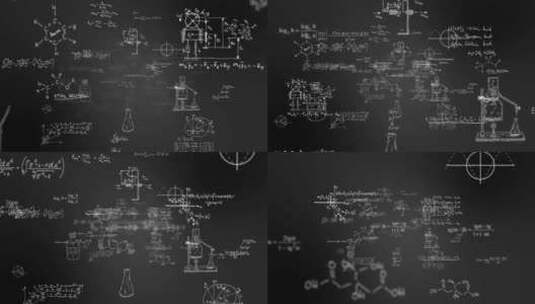 数学物理公式化学分子穿梭高清在线视频素材下载