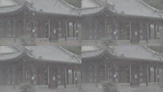 江南古镇苏州园林雪景升格拍摄VLOG灰片高清在线视频素材下载