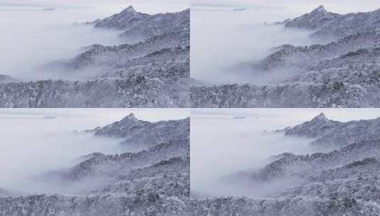 伏牛山冬季雪景云海雾凇高清在线视频素材下载