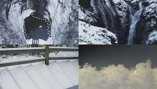 冬天雪山雪景空景高清在线视频素材下载