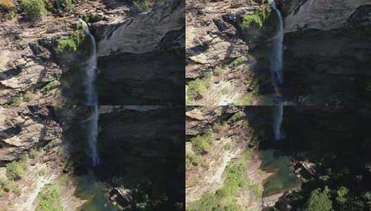 空中视频瀑布在Chapada dos V高清在线视频素材下载