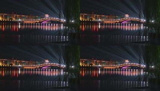 邯郸永年 永年广府 广府古城 夜景 灯光高清在线视频素材下载