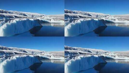 冰雪覆盖的冰川及湖泊的美丽景象高清在线视频素材下载