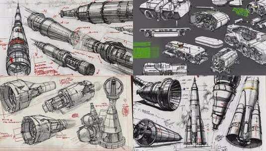 航天火箭设计图高清在线视频素材下载