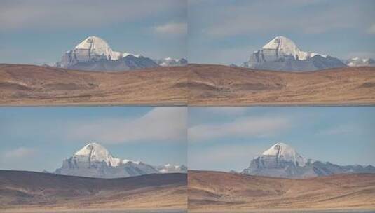 西藏阿里地区冈仁波齐神山圣洁雪山延时高清在线视频素材下载