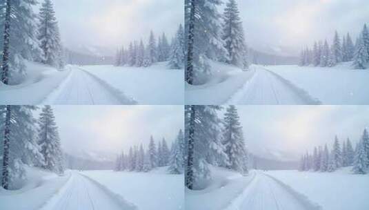 高清雪山风景4k舞台粒子活动背景高清在线视频素材下载