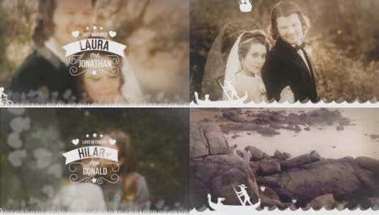 唯美浪漫婚礼照片过渡幻灯片AE模板高清AE视频素材下载