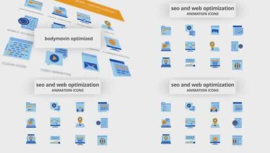 创意卡通网站动画图标展示AE模板高清AE视频素材下载