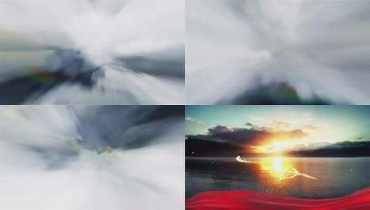 云层穿梭水墨中国风文化传统AE模板高清AE视频素材下载