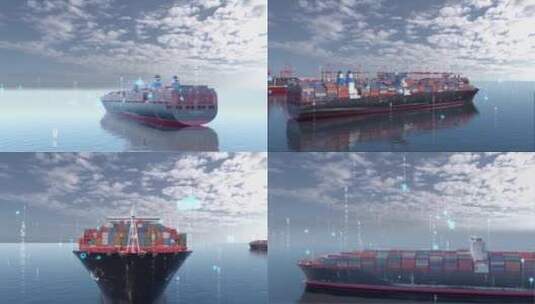 智能海上运输高清AE视频素材下载