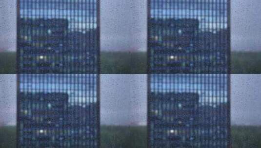 办公大楼窗外下大雨高清在线视频素材下载