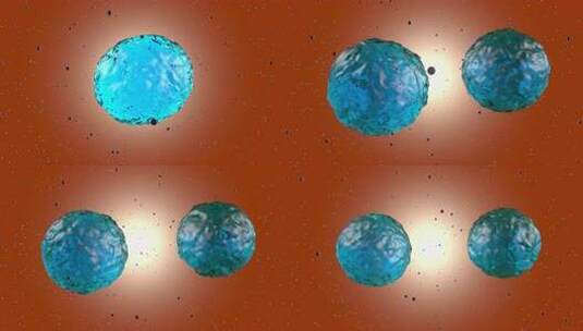 干细胞分裂和繁殖的3D渲染可视化高清在线视频素材下载