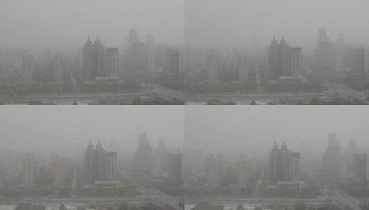 洛阳三线城市恶劣沙尘暴雾霾环境污染天气高清在线视频素材下载