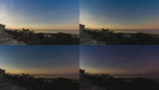 海滩前的日落延时高清在线视频素材下载