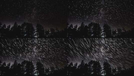 夜空中移动的星星轨迹高清在线视频素材下载