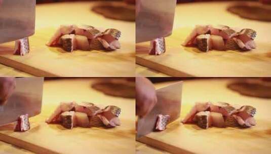 厨师切鱼块去骨 (11)高清在线视频素材下载