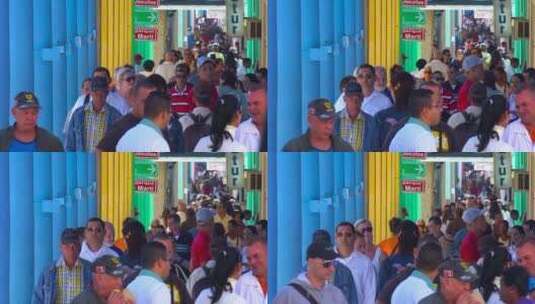 古巴人走在街道上高清在线视频素材下载