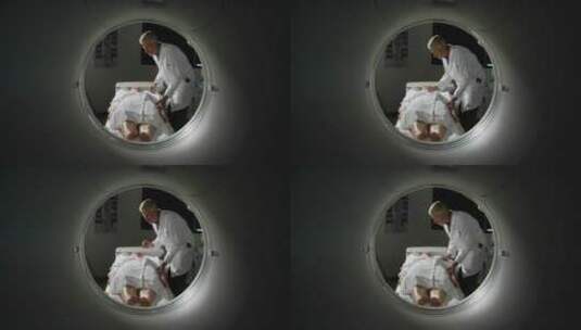 医生为病人做计算机断层扫描准备高清在线视频素材下载