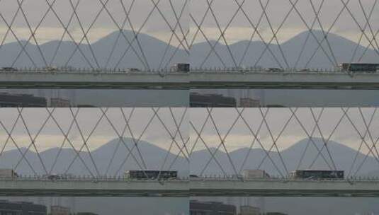 台北大桥交通状况高清在线视频素材下载