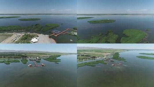 【航拍】巴彦淖尔-乌梁素海-七大淡水湖之一高清在线视频素材下载